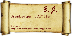 Bramberger Júlia névjegykártya